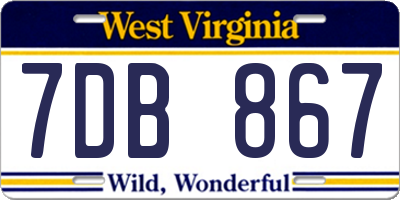 WV license plate 7DB867