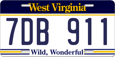 WV license plate 7DB911