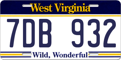 WV license plate 7DB932