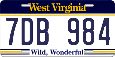 WV license plate 7DB984