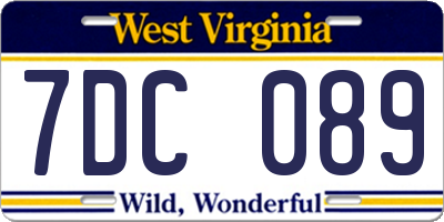 WV license plate 7DC089