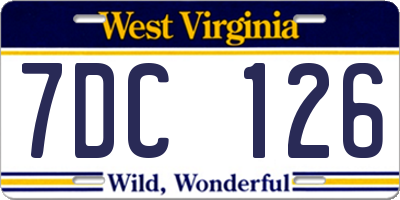 WV license plate 7DC126