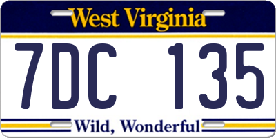 WV license plate 7DC135