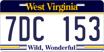 WV license plate 7DC153