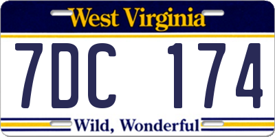 WV license plate 7DC174