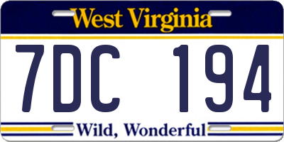 WV license plate 7DC194