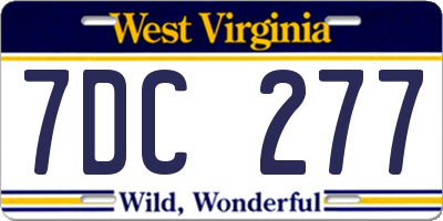 WV license plate 7DC277