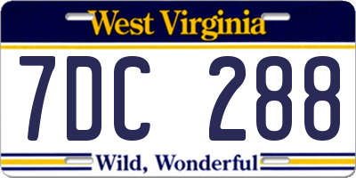 WV license plate 7DC288