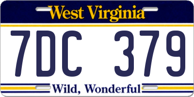 WV license plate 7DC379
