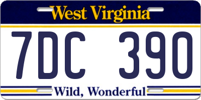 WV license plate 7DC390