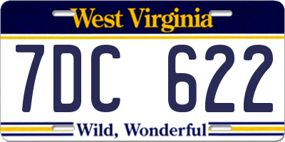 WV license plate 7DC622