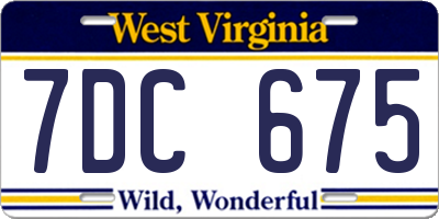 WV license plate 7DC675