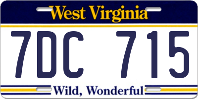 WV license plate 7DC715