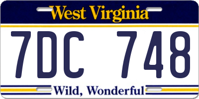 WV license plate 7DC748