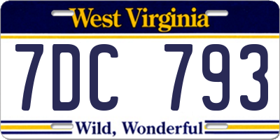 WV license plate 7DC793