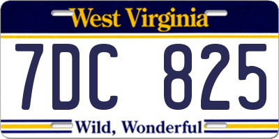 WV license plate 7DC825