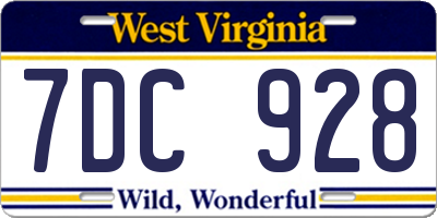 WV license plate 7DC928