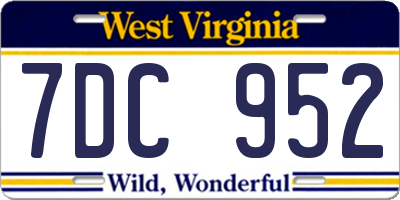 WV license plate 7DC952
