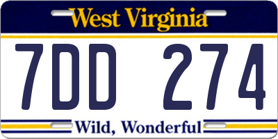 WV license plate 7DD274