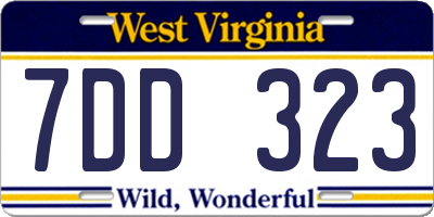 WV license plate 7DD323