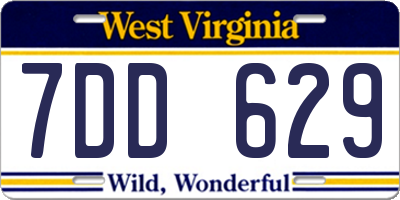 WV license plate 7DD629