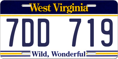 WV license plate 7DD719