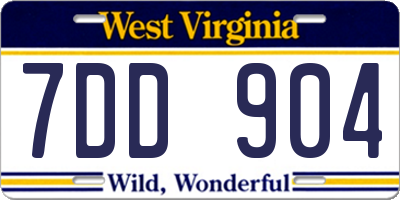 WV license plate 7DD904