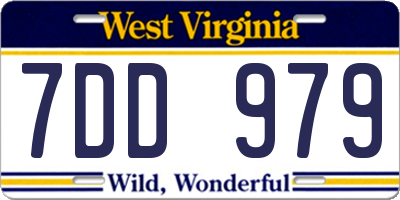 WV license plate 7DD979