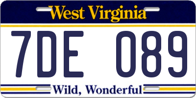 WV license plate 7DE089