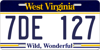 WV license plate 7DE127
