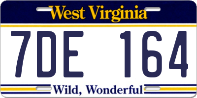 WV license plate 7DE164