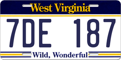 WV license plate 7DE187