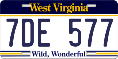 WV license plate 7DE577