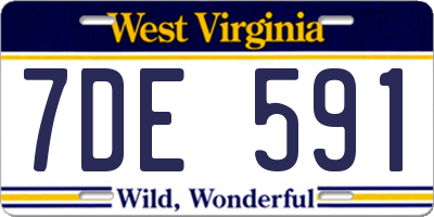 WV license plate 7DE591