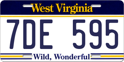 WV license plate 7DE595
