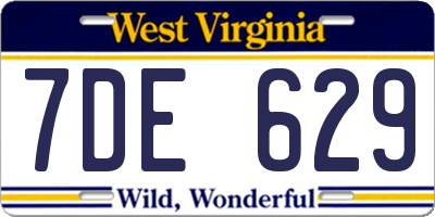 WV license plate 7DE629