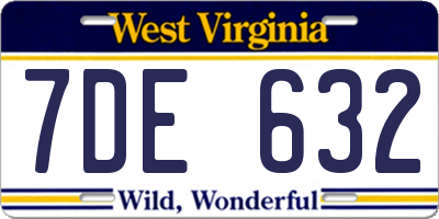 WV license plate 7DE632