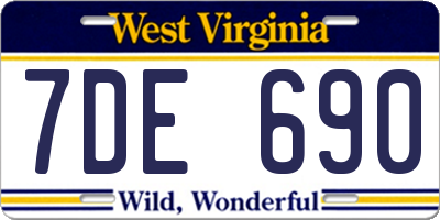 WV license plate 7DE690