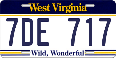 WV license plate 7DE717
