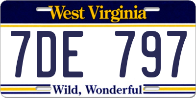 WV license plate 7DE797