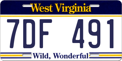 WV license plate 7DF491