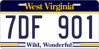 WV license plate 7DF901