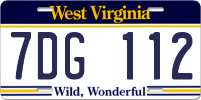 WV license plate 7DG112
