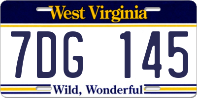 WV license plate 7DG145