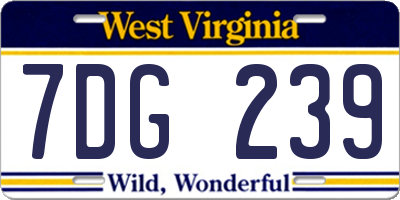 WV license plate 7DG239