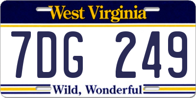 WV license plate 7DG249
