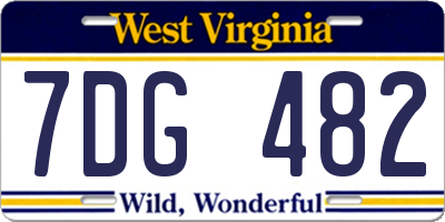 WV license plate 7DG482