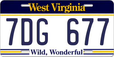 WV license plate 7DG677