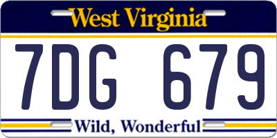 WV license plate 7DG679