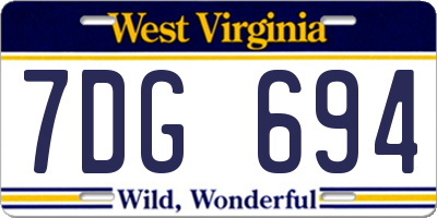 WV license plate 7DG694